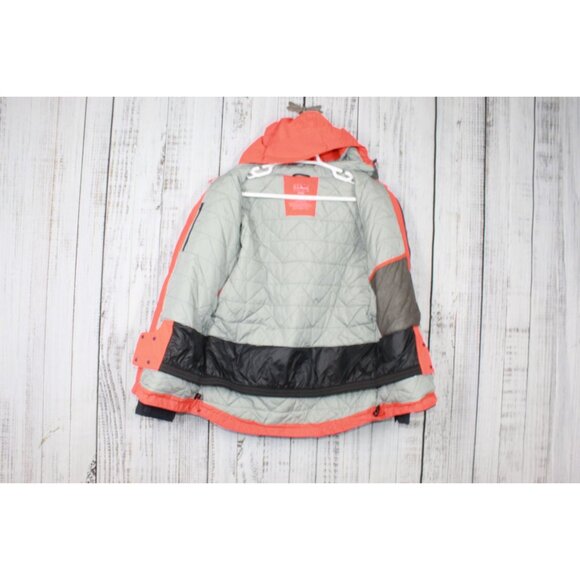 LL Bean Wildcat Waterproof Insulated Ski Jacket Orange Navy Size Medium - Picture 5 of 12